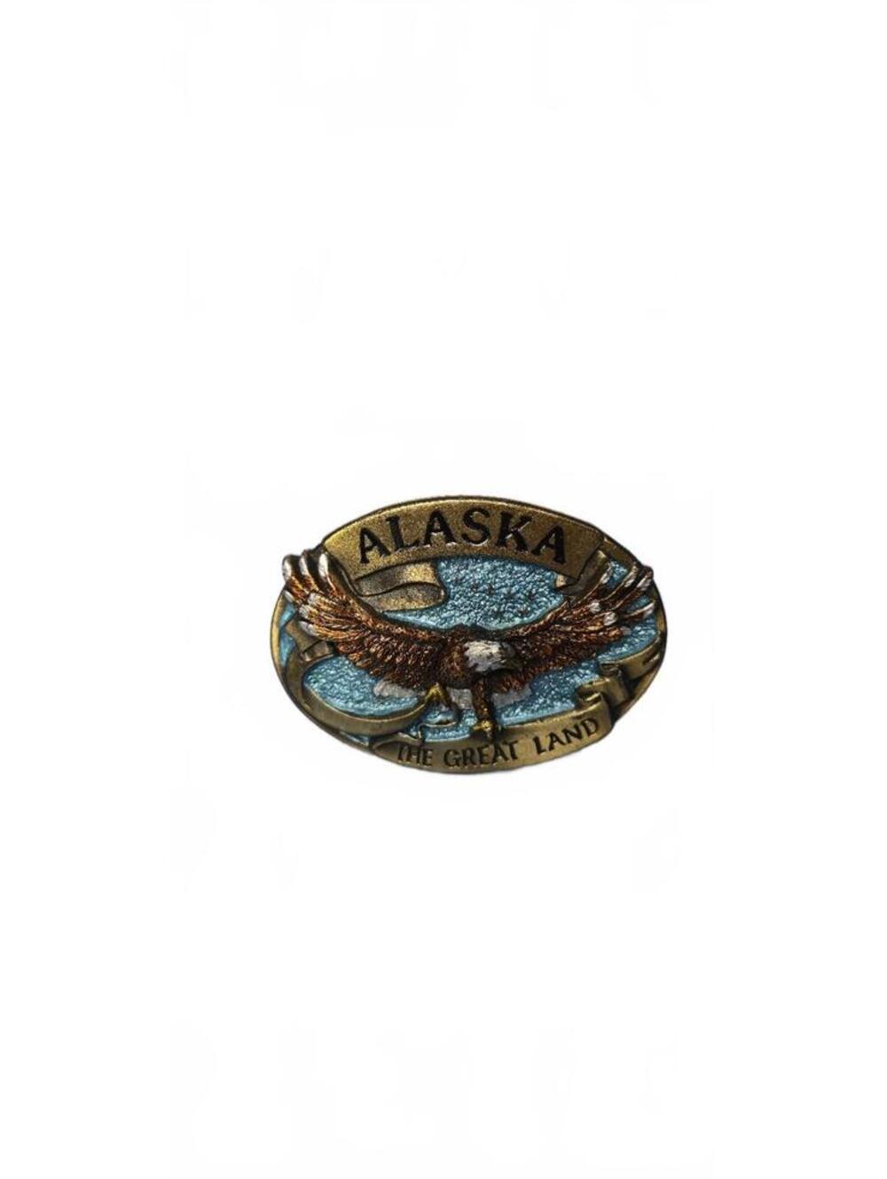 Vintage Alaska The Great Land Eagle Belt Buckle 1984